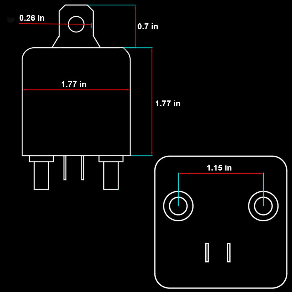 Irhapsody 200A 12V Continuous Duty Relay - 4 Pin Starter, Spst High Current Power On/Off Control, Split Charge Switch