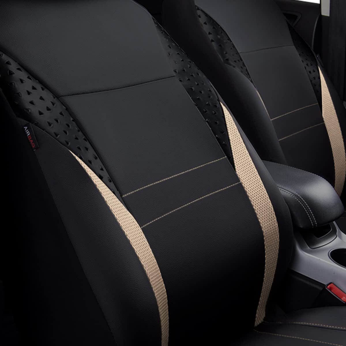 Flying Banner car seat Covers Protectors Full Set Synthetic Leather mesh Rear benc Split Fashion Woman Sporty Femal SUV Truck (B