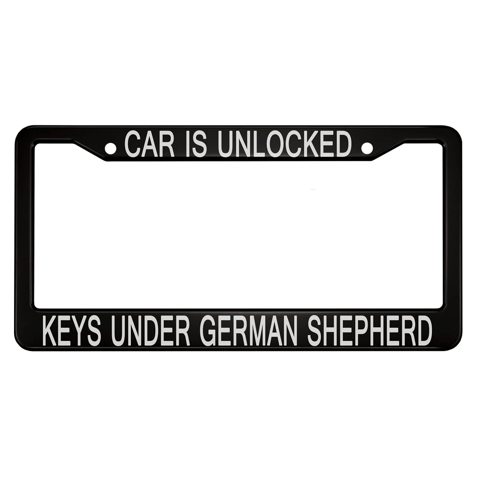 Ofloral Car Is Unlocked Keys Under German Shepherd Aluminum Alloy License Plate Frame Dog Pet Clever Applicable To Us Standard C