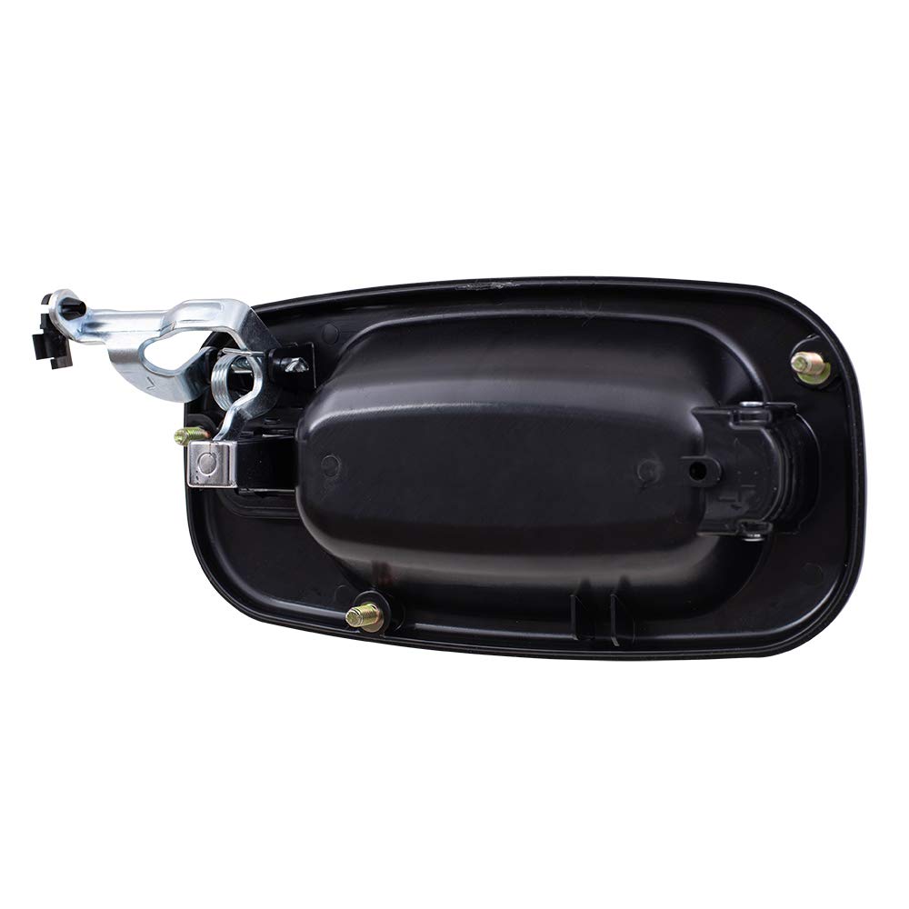 Autoandart Brock Replacement Set Rear Outside Door Handles Black Bezels W/Chrome Levers Compatible With 2001-2007 Silverado Sier