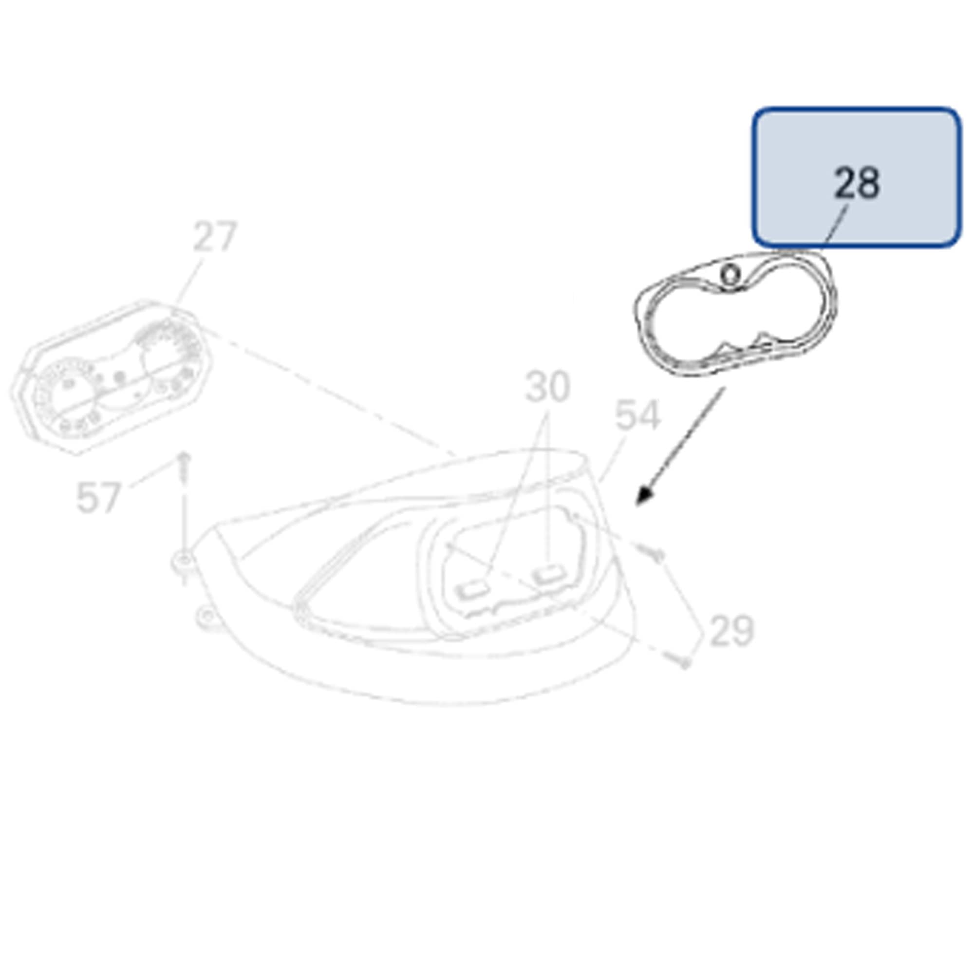 Sea-Doo Chrome Gauge Bezel for PWC Sport Boat, Compatible with GTX RXP RXT, Silver Finish
