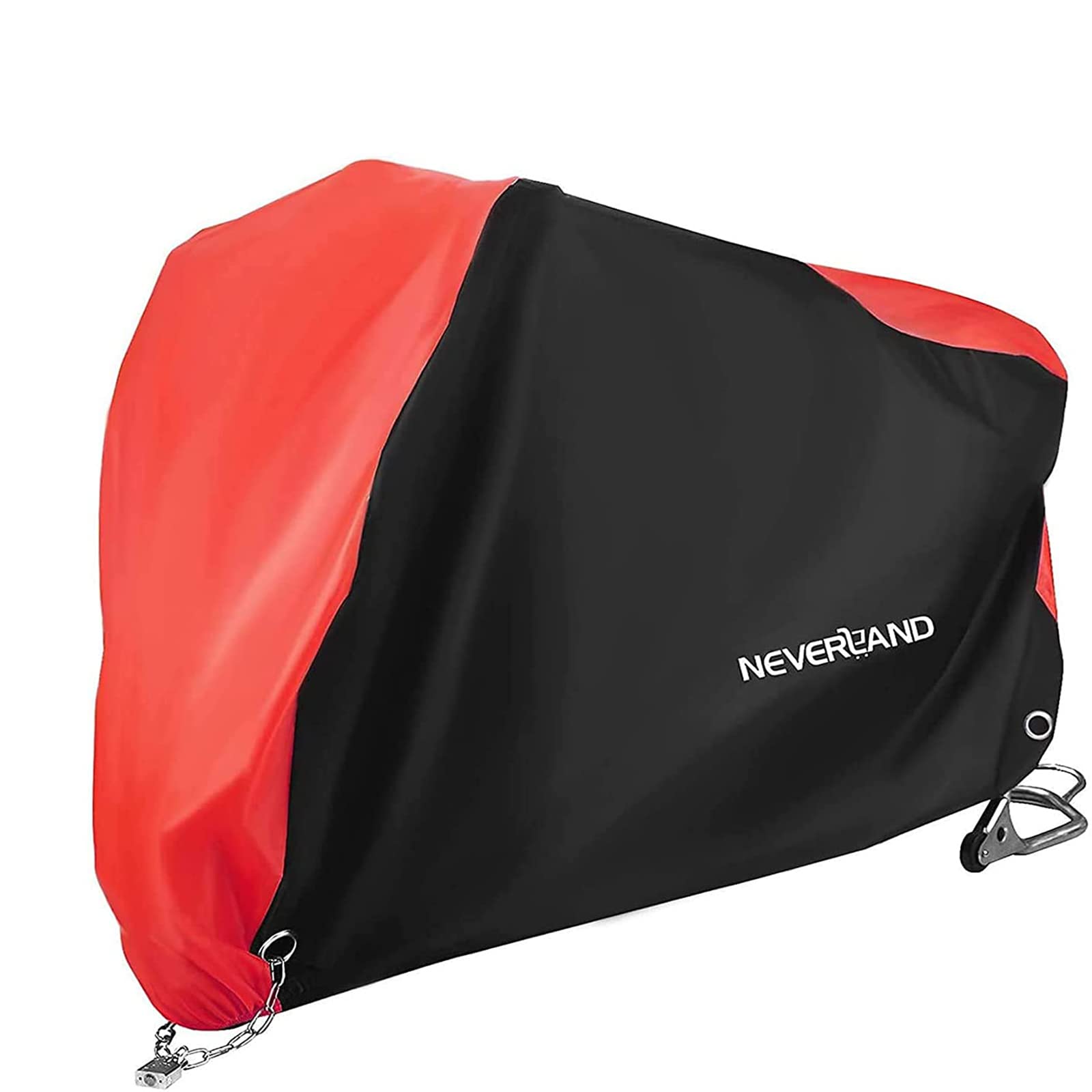 NEVERLAND Motorcycle Cover Waterproof Outdoor, Motorbike Scooter Covers Heavy Duty Medium with Lock-Holes, Bandage, Storage Bag 