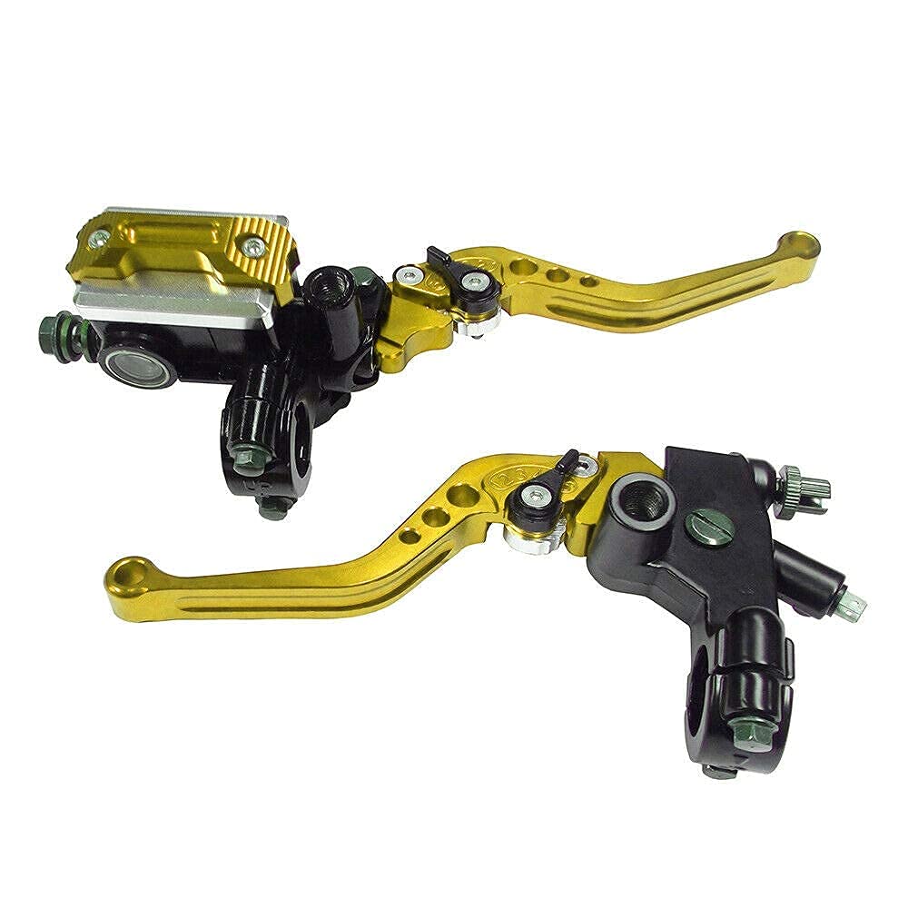 LisylineAuto Universal 7/8'' 22mm Handlebar Motorcycle Brake Lever Master Cylinder Clutch Lever Left & Right Set Compatible with