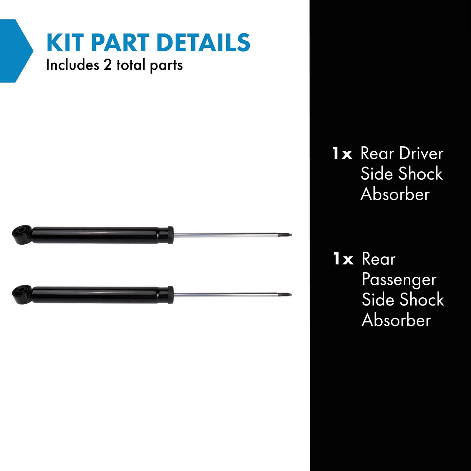 Trq Rear Shock Absorber Set Compatible With 2009-2014 Audi A4 A4 Quattro 2010-2014 A5 2008-2017 A5 Quattro 2012-2018 A6 Quattro