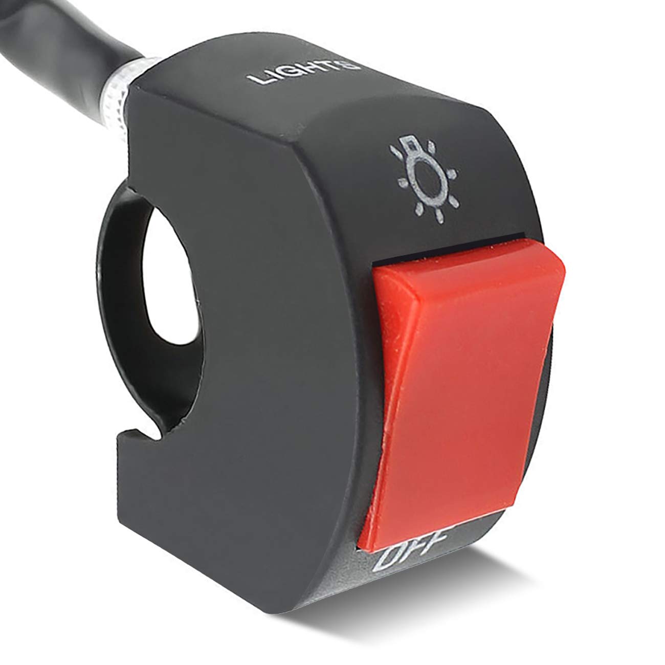 1 Piece Motorcycle Handlebar Switch Handlebar Toggle Switch With On Off Push Button For U5 U7 U2 Motorcycles Scooter Electrombile Motorbike-7/8Inch 22Mm(Red)