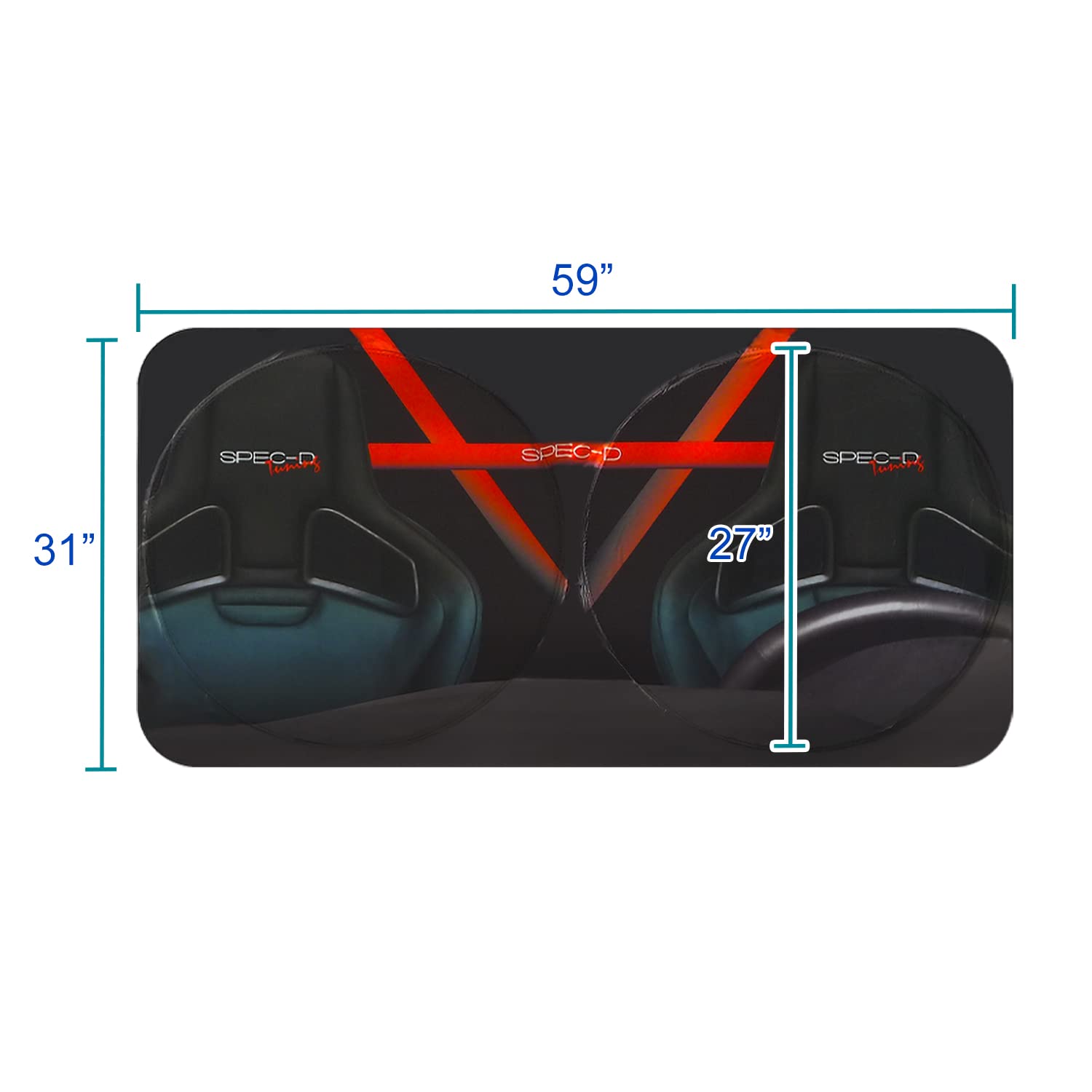 Spec-D Tuning 59&quot;x31&quot; Car Sun Block Sunshade Windshield Protector