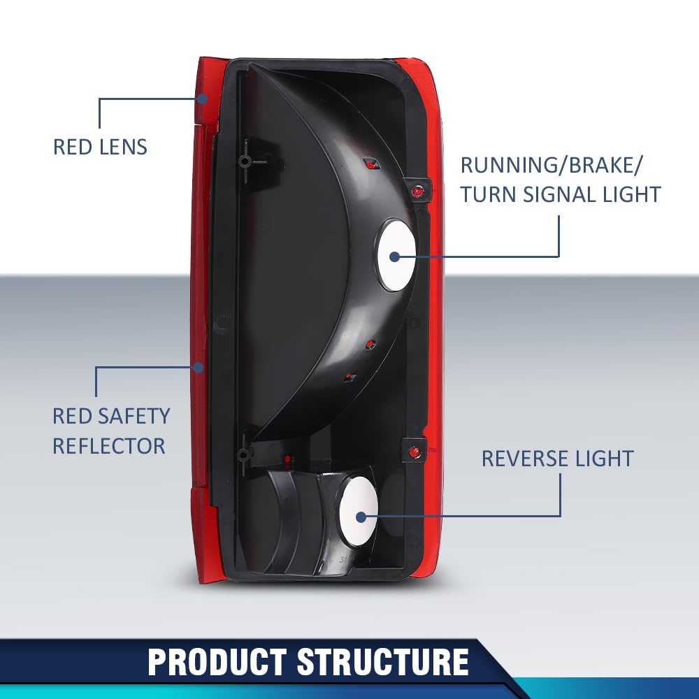 Pit66 Tail Lights Assembly Compatible With Ford Bronco F150 1990-1996/Fit Ford F250 F350 1990-1997 Left Driver And Right Passeng