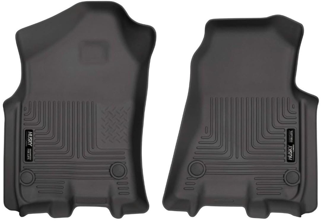 Husky Liners Weatherbeater Floor Mats | Fits 2019 - 2024 Dodge Ram 1500, Crew Cab & Quad Cab | Front Row, 2-Pc Black - 13741