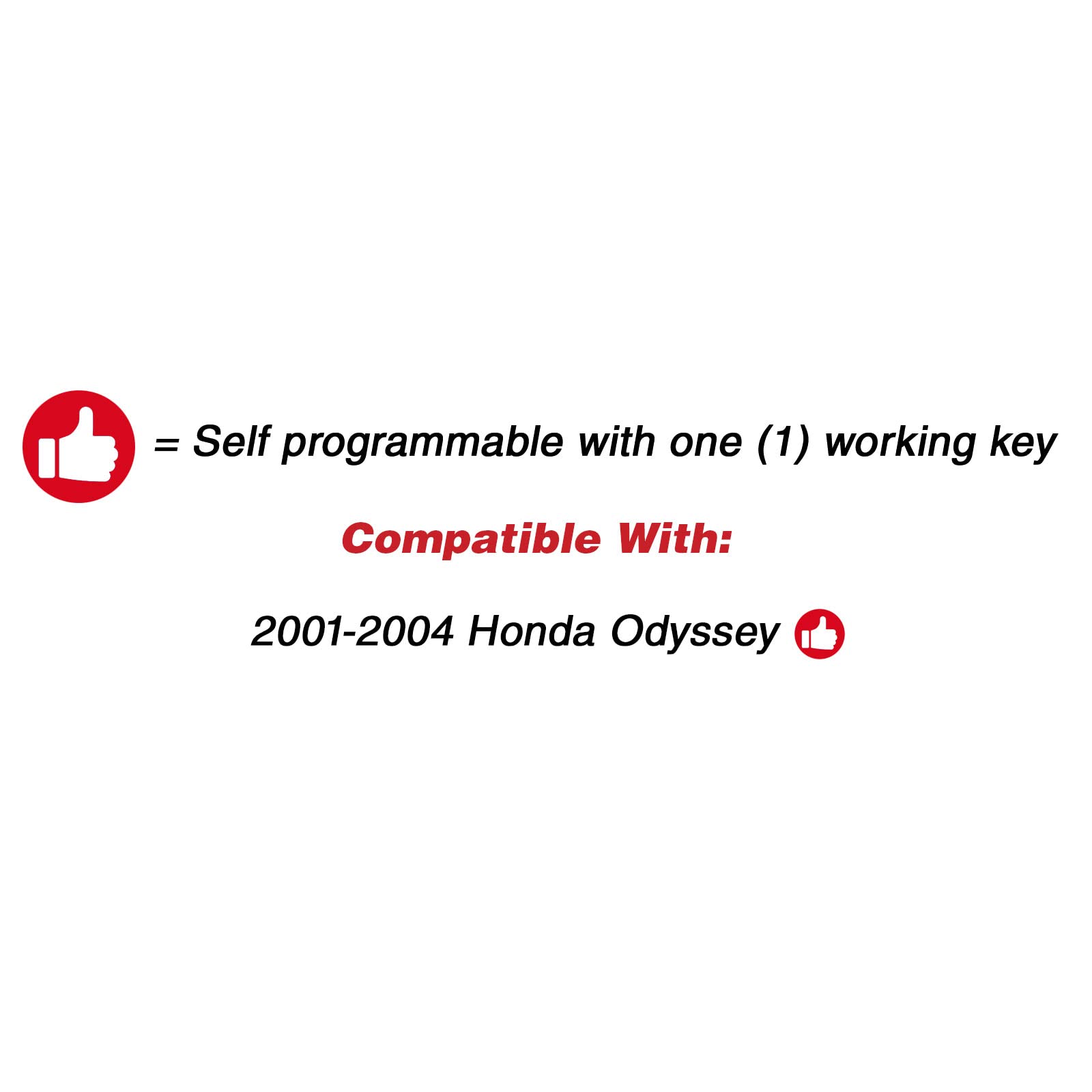 2X KeylessOption Key Fob Replacement for 2001 2002 2003 2004 Honda Odyssey Remote, 5-Button OUCG8D-440H-A, Self Programming