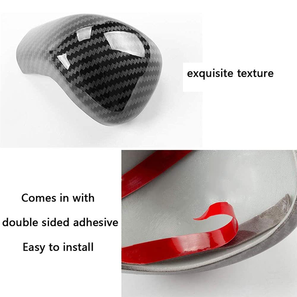 Machswon Car Gear Shift Knob Cover Carbon Fiber Automatic Shift Knob Head Fit For 2018-2021 Toyota Camry Avalon Corolla
