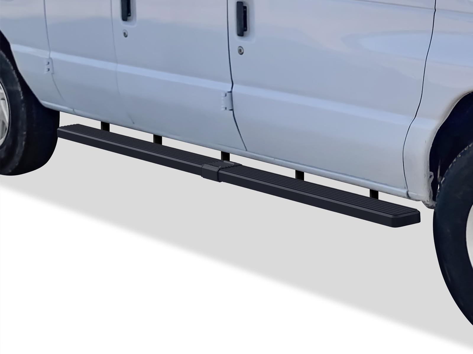 APS Running Boards (Nerf Bars Side Steps Step Bars) Compatible with Ford Econoline 1999-2014 Full Size Van 3-Door (Stainless Ste