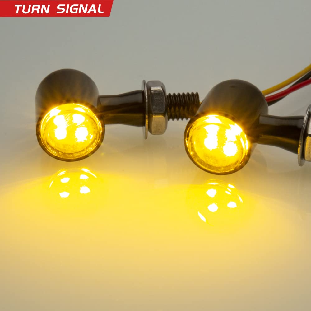 Hazawa Motorcycle Led Mini Blinkers Small Turn Signals Light Micro Front Rear Indicator Compatible With Harley Davidson Honda Tr