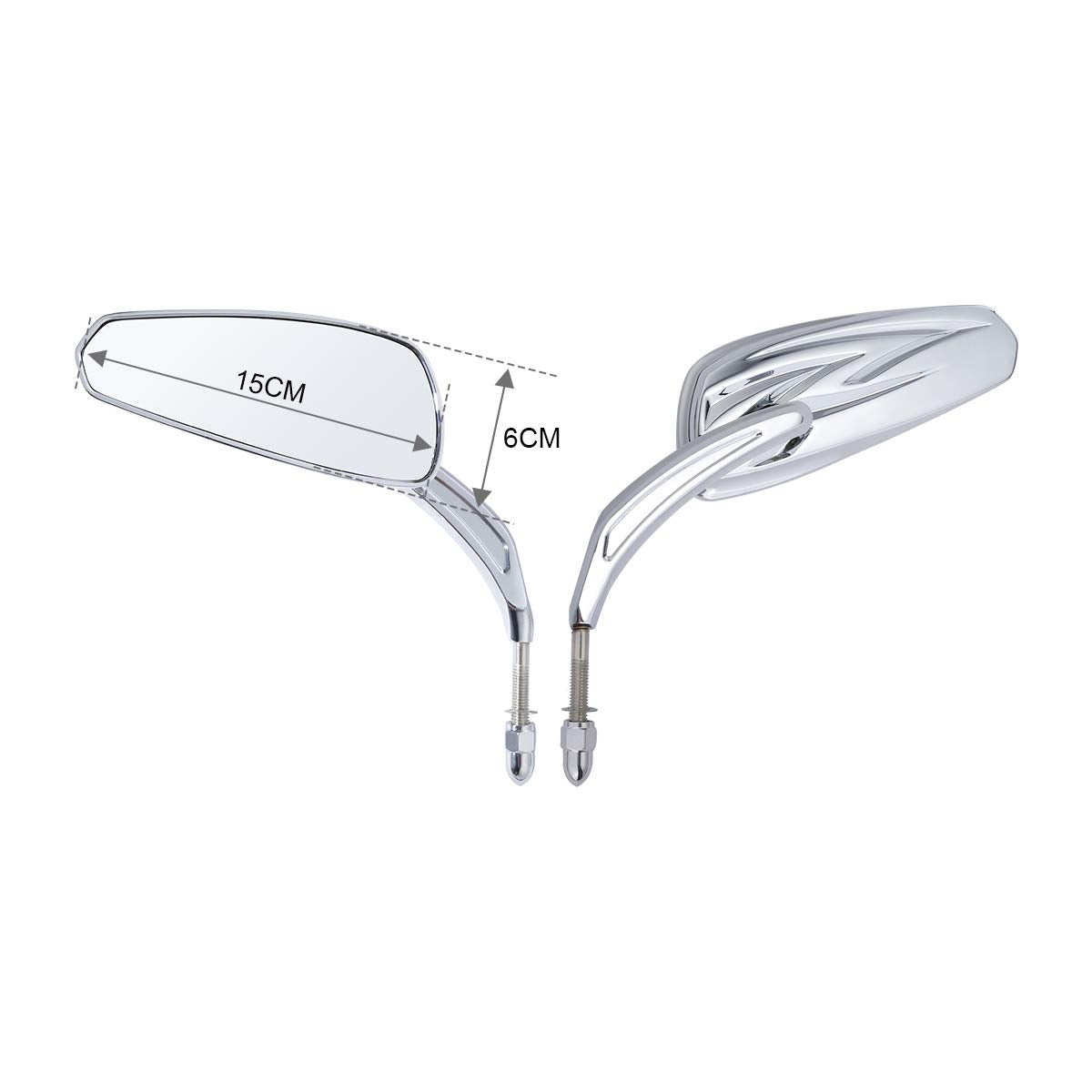 Slmoto 8Mm Tapered Tribal Rear View Rearview Mirrors Fit For Harley Touring Dyna Softail Fat Boy Deluxe Superlow 72 48