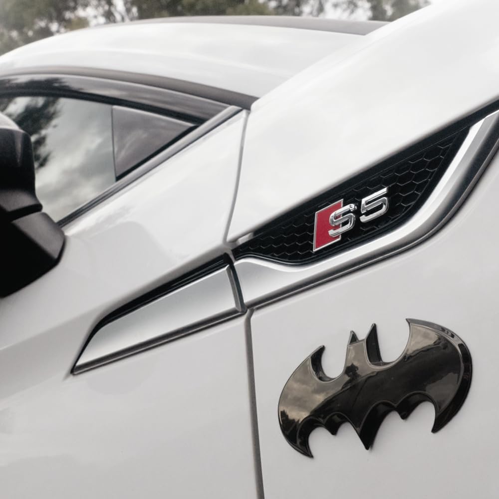 Fan Emblems Batman 3D Car Badge - 1989 Batwing Logo (Black Chrome: 3.8 X 1.8 X 0.2 Inches)