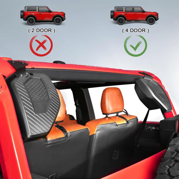 Mabett 6.5" Rear Speaker Pods for Ford Bronco 4-Door 2021-2024, Black ABS Interior Accessories