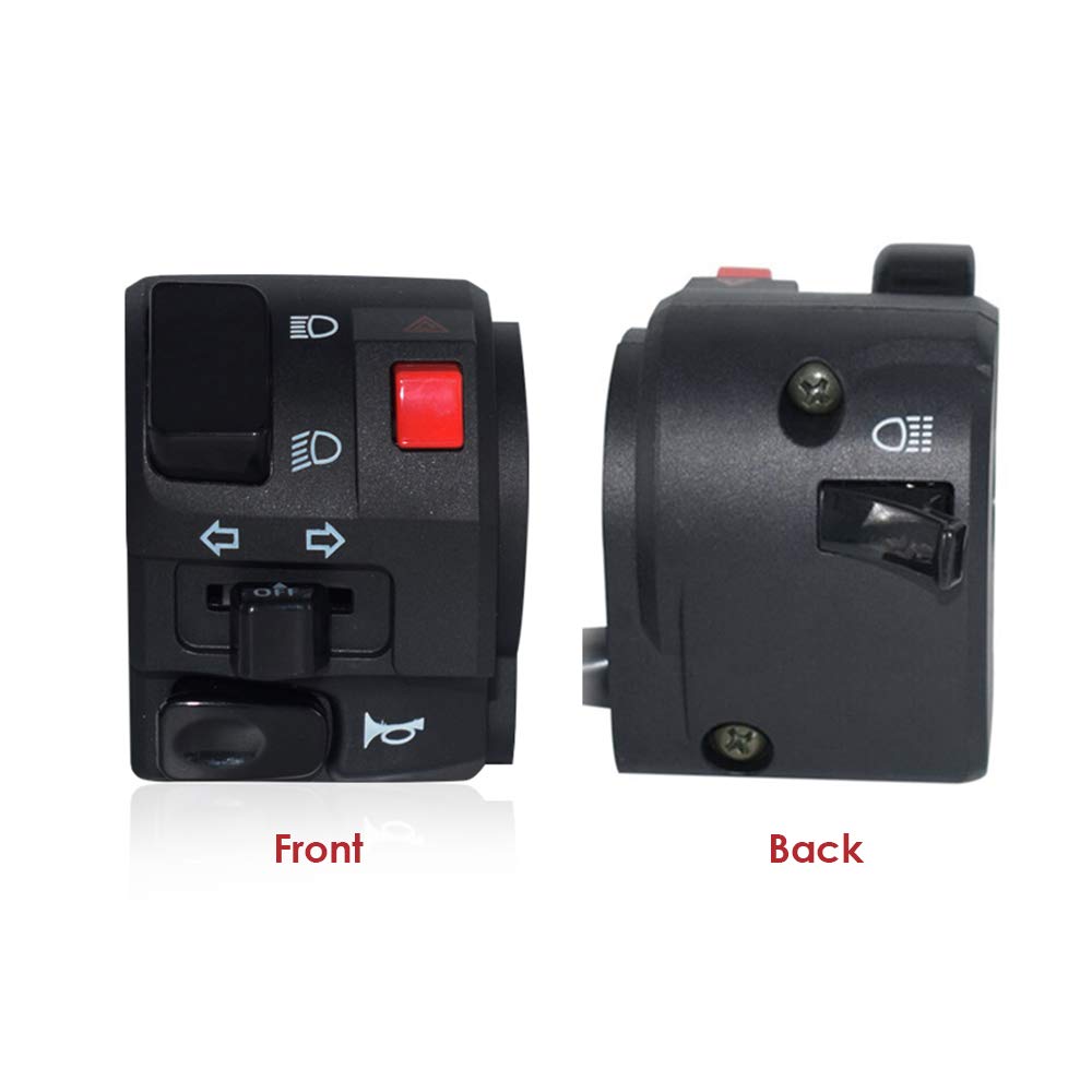 7/8' 22Mm Left Atv Motorbike Handlebar Switch Motorcycle Horn Turn Signal Warning Light Switches