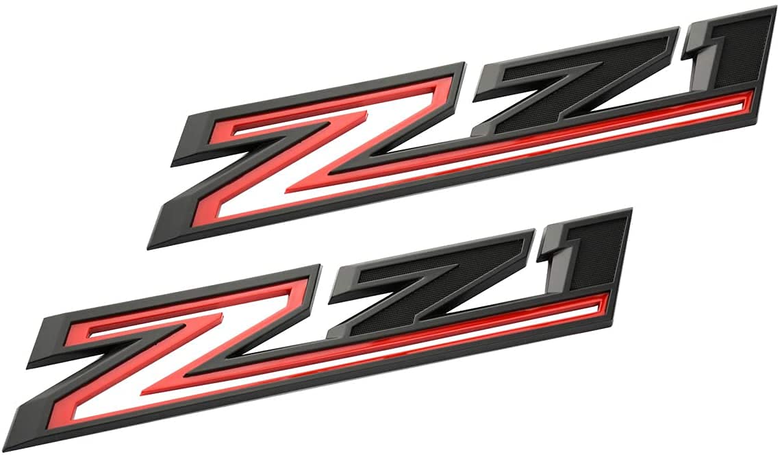 2Pack 2019-2024 Oem Z71 Emblems Side Decals Badges Compatible With Silverado Z71 Parts 84632695 (Black Red)