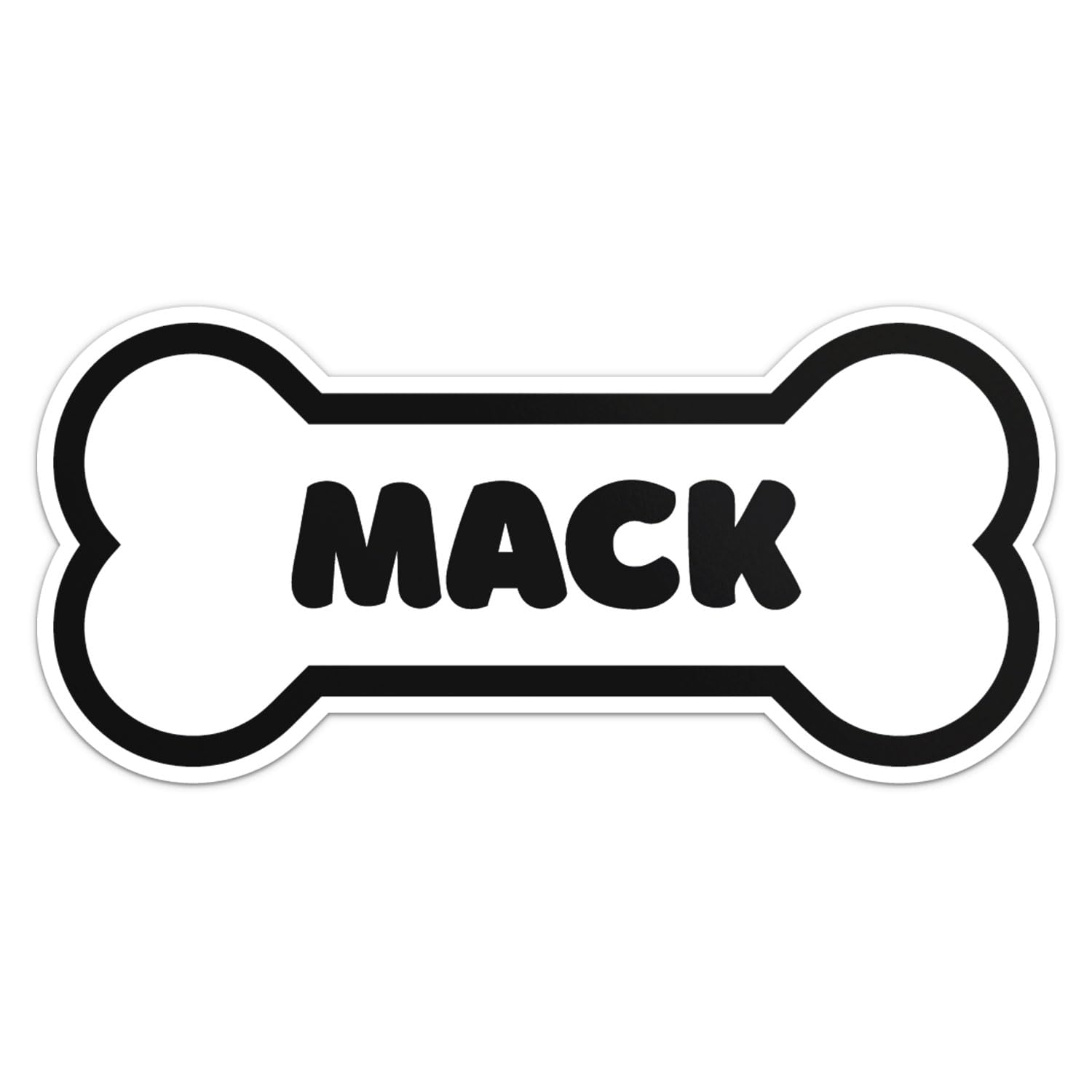 Mack Dog Name Sticker - Waterproof Vinyl Decal For Car Bumper, Laptop, Water Bottle, Wall, And Window, Size - 6'' Longer Side