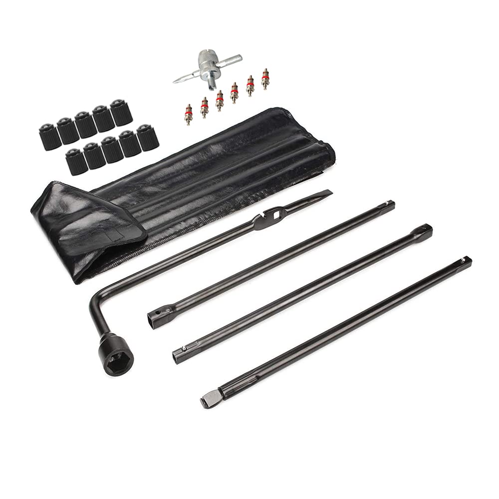 Dr.Roc Spare Tire Tool Kit with Spare Tire Jack Handle and Lug Wrench Spare Tire Kit Compatible with Chevy Silverado Tahoe Avala
