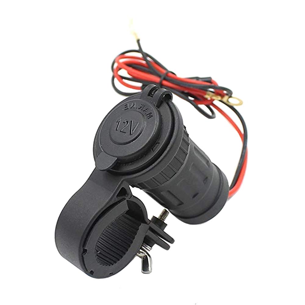 MMOBIEL Universal Waterproof Motorcycle Cigarette Lighter 12V-24V Power Socket with 60cm Wiring Kit, Color C863, Pack of 1