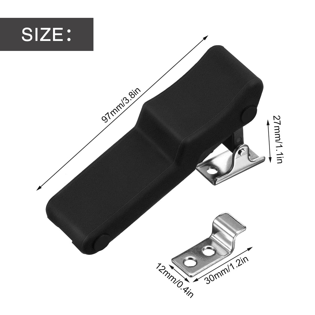 Front Storage Rack Rubber Latch, 2pcs Flexible Rubber Draw Latch with Stainless Steel Cage and Bracket Fit for Polaris Sportsman