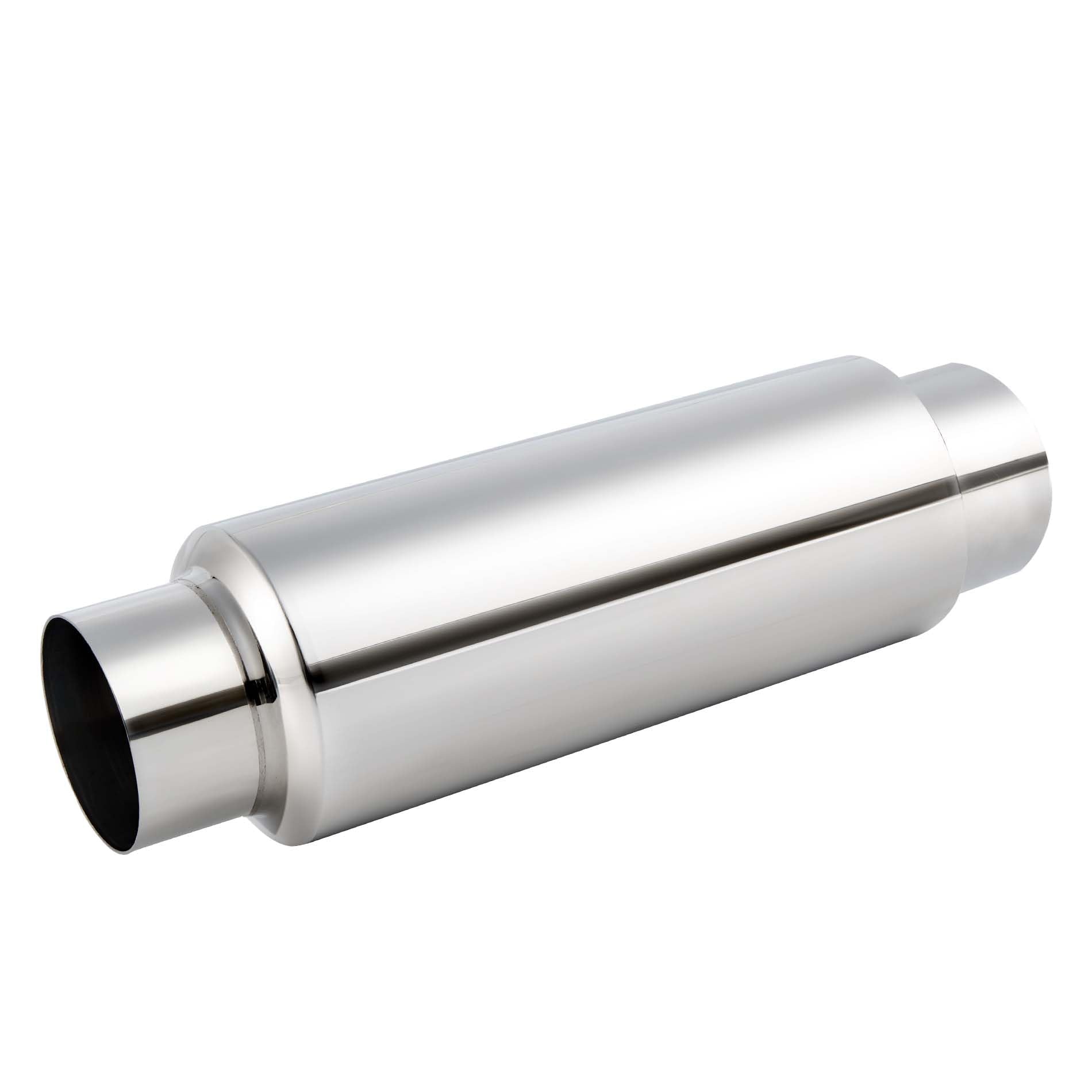 Evil Energy 3'' Resonator Muffler Stainless Steel (3.0 Inch Inlet/Outlet, 13.8'' Length)