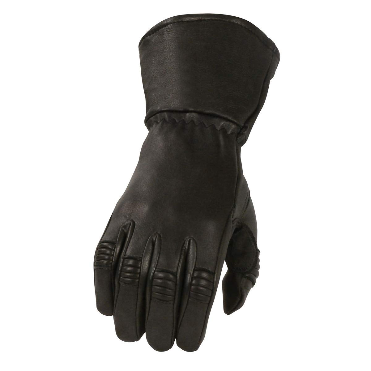 Shaf International Men's Lined Motorcycle Gloves with Gauntlet (Black, Large)