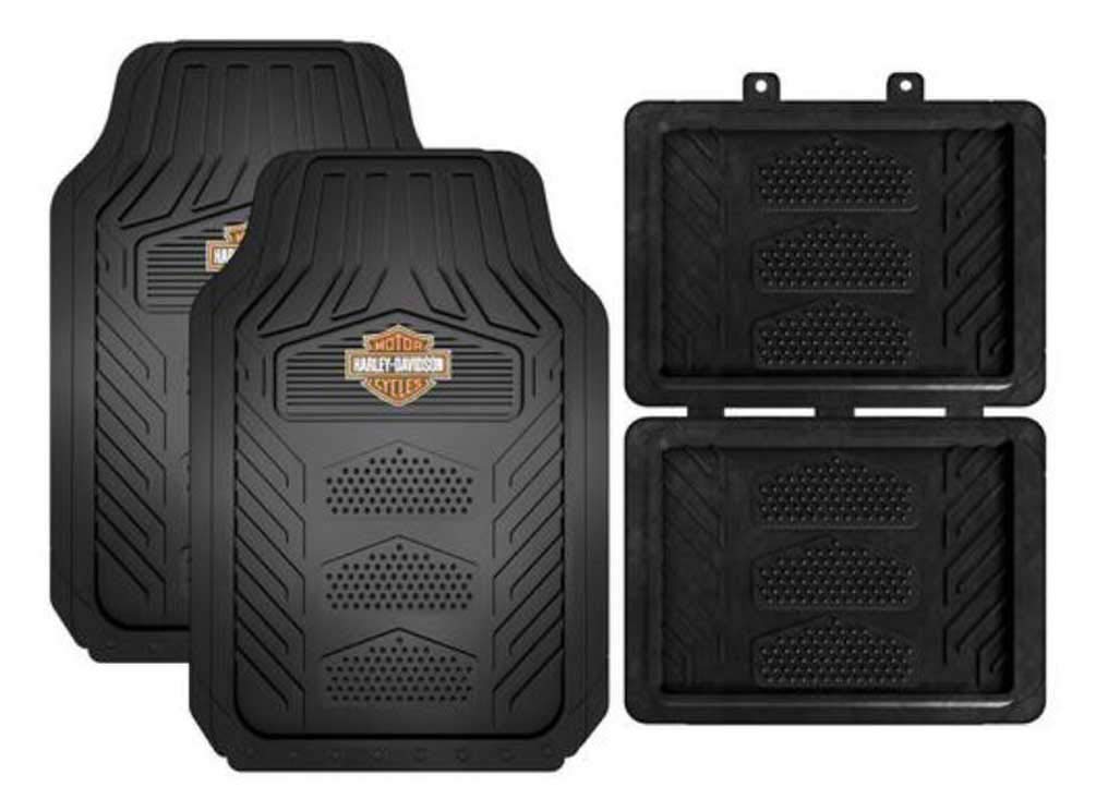 Plasticolor Harley Weatherpro 4 Piece Floor Mats Set, Floor Mats (001671R01)
