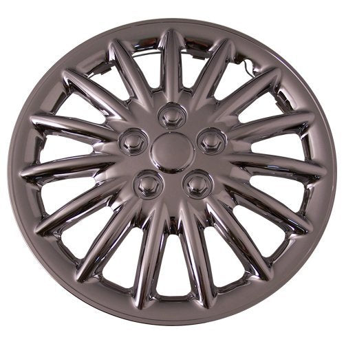 Set Of 4 Chrome 16 Inch Aftermarket Replacement Hubcaps With Metal Clip Retention System - Part Number: Iwc188/16C