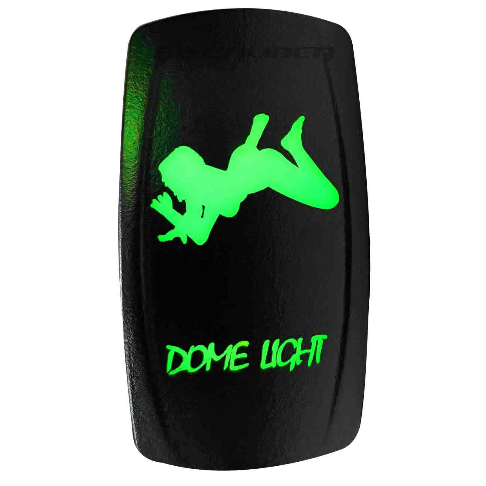50 Caliber Racing 20A 12V Waterproof Automotive Rocker Switch On/Off - Green Dome Light Girl -Utv, Auto, Boat (5362A26 Green)