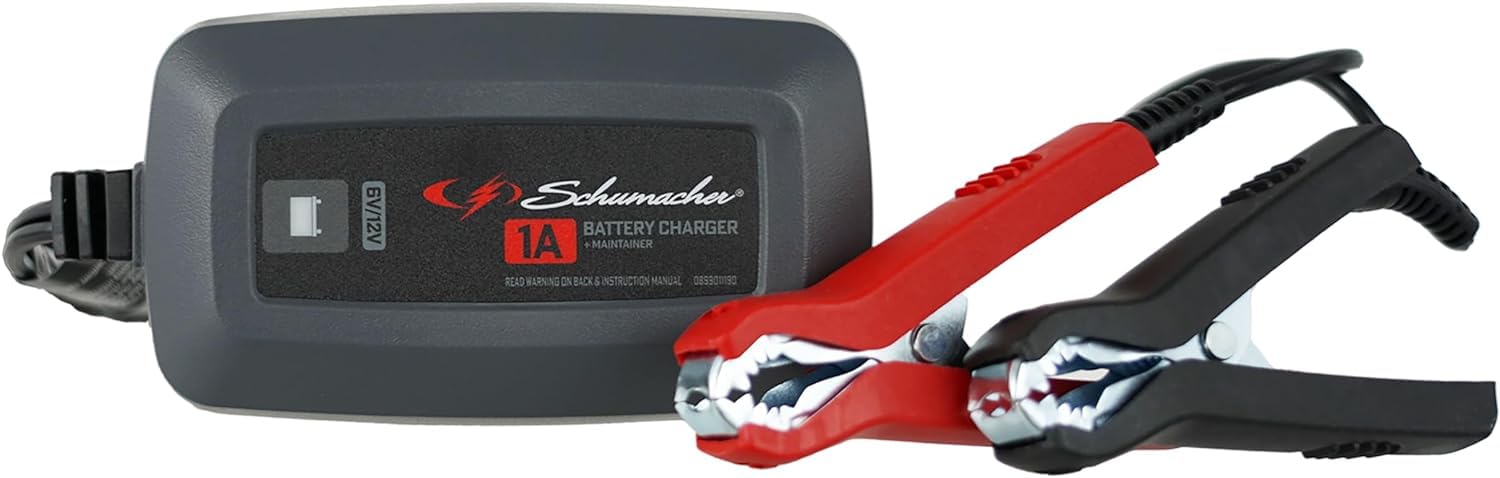 Schumacher Electric 6V / 12V Fully Automatic Battery Charger & Maintainer for Car, Motorcyle, Lawn Mower & Power Sports Batterie