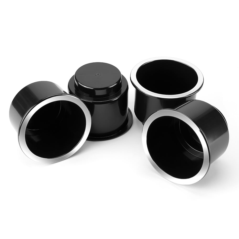 Joytutus Cup Holder Insert 4Pcs For Rv Boat Car Couch Golf Cart, Elegant Chrome, Large Plastic Universal Drop In Cup Holder For
