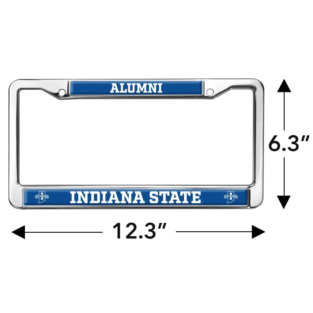 Indiana State Alumni Logo Full Size Standard License Plate Metal Frame