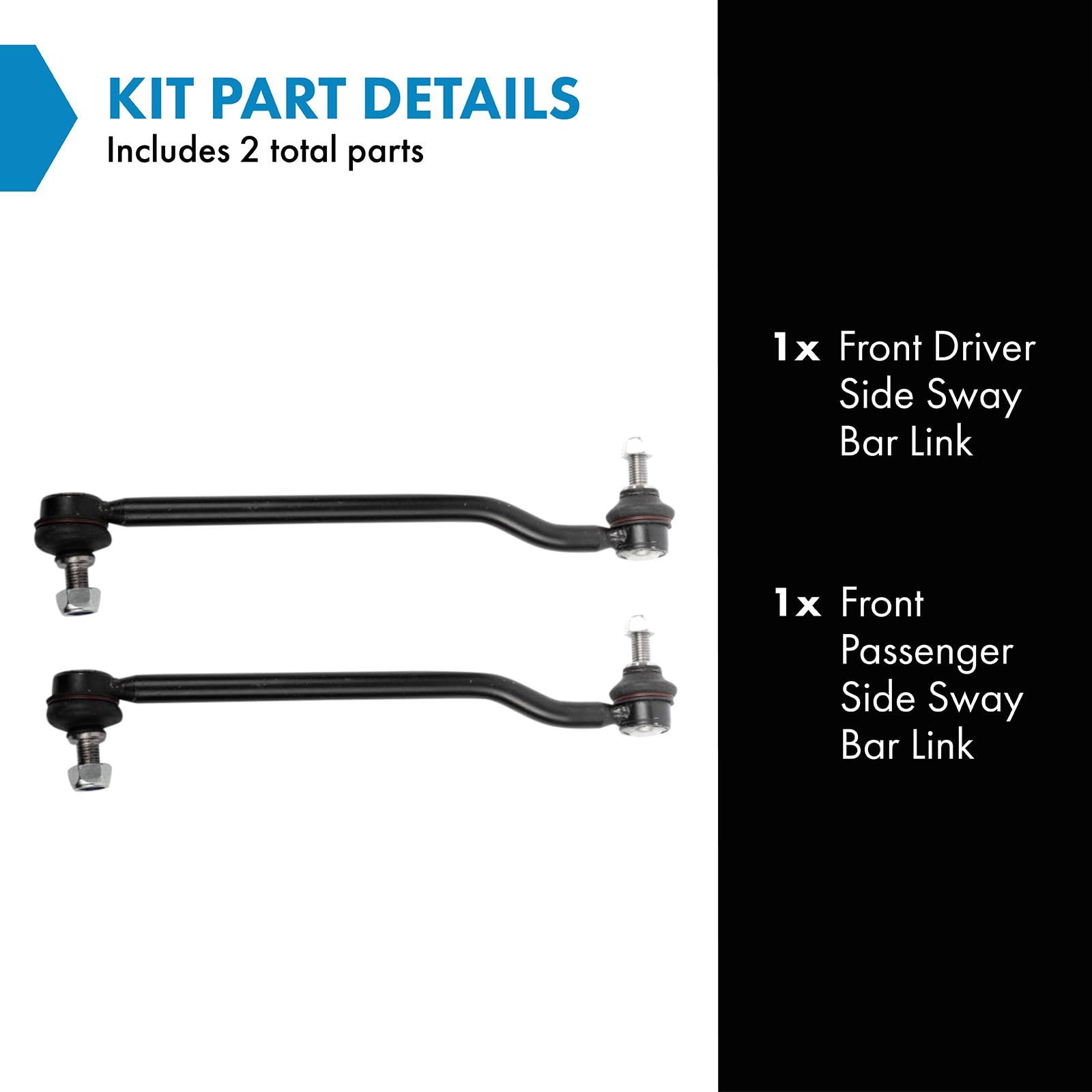 Trq Front Sway Bar Stabilizer Link Set Compatible With 2006-2007 Mercedes-Benz C230 2003-2005 C240 C280 C320 C350
