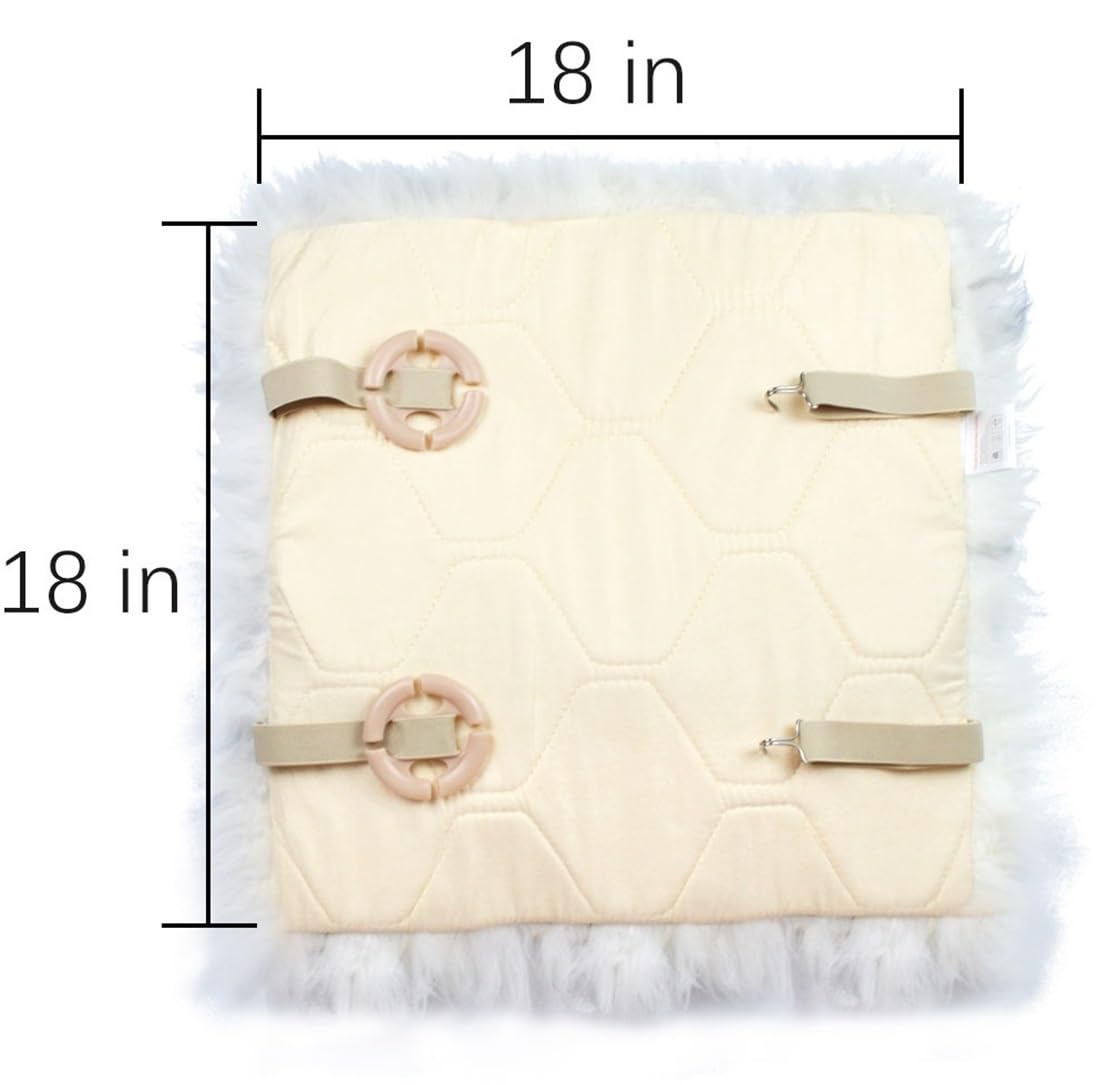 Gracefur Anti-Slip Sheepskin Seat Cushion Seat Covers for Cars, SUV, Truck, Natural Long Wool Front Seat Pad, Comfort Bottom Sea