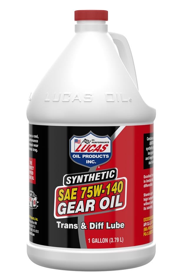 Lucas Oil 10122 Synthetic Sae 75W-140 Gear Oil - 1 Gallon (Pack Of 4)