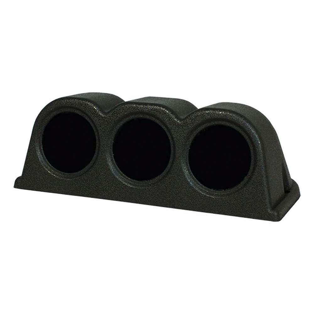 GlowShift Universal Black Triple Gauge Console Dashboard Pod - Fits Any Make/Model - ABS Plastic - Mounts (3) 2-1/16'' (52mm) Ga