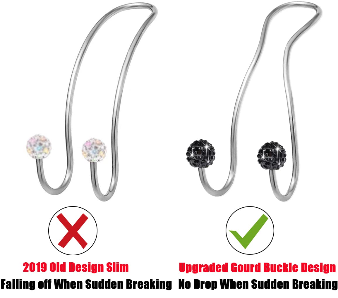 Mtgocha Bling Purse Hook For Car Headrest,Upgraded Cute Car Seat Hooks For Bag, Handbag Holder Purse Hanger For Car Bling Access