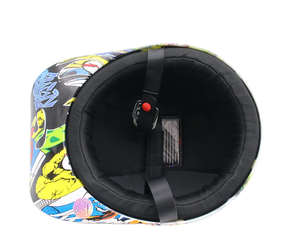 Yesmotor Baseball Motorcycle Helmet Half Cap For Bike Cruiser Chopper Moped Scooter- Dot Approved (Painting, L)