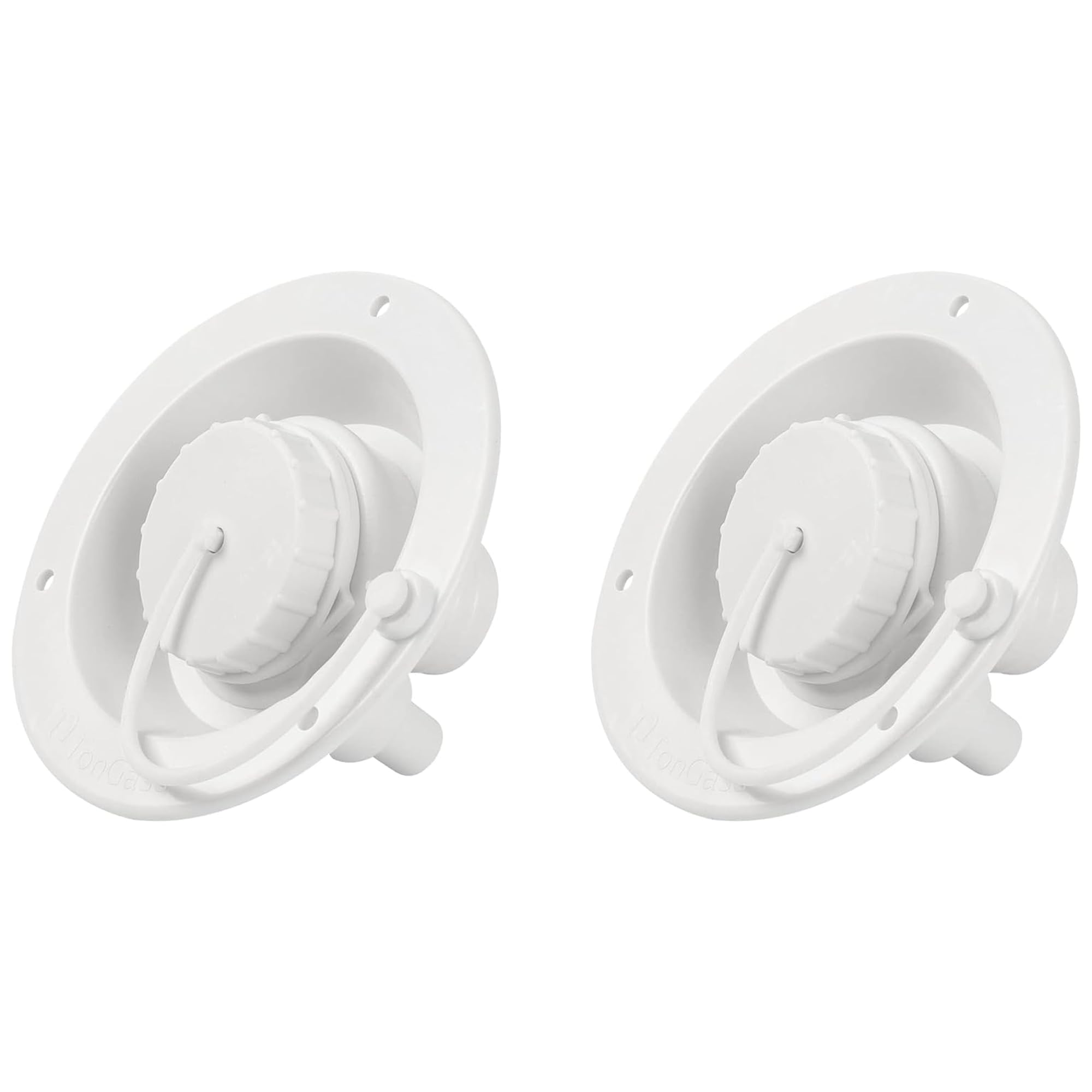 Tongass (2-Pack) Universal Fit Gravity Feed Fresh Water Fill Hatch Inlet For Rv Trailers (White) - 4.5'' Diameter Fill Hatch Inl