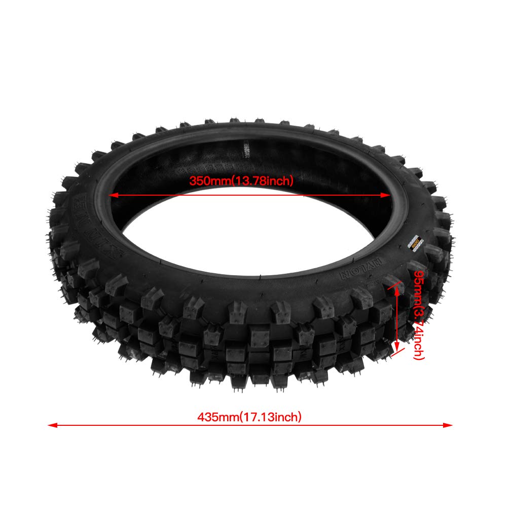 HIAORS 3.00-12 80/100-12 Rear Tire with Inner Tube Set for KLX110 DRZ110 CRF70 CRF110F RM65 KX65 PW80 Dirt Pit Bike CRF Honda Of