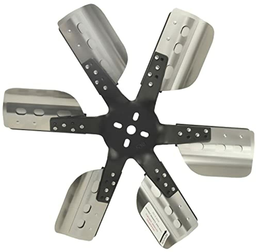 Derale 17018 18'' Heavy Duty Stainless Steel Standard Rotation Flex Fan, Black Hub