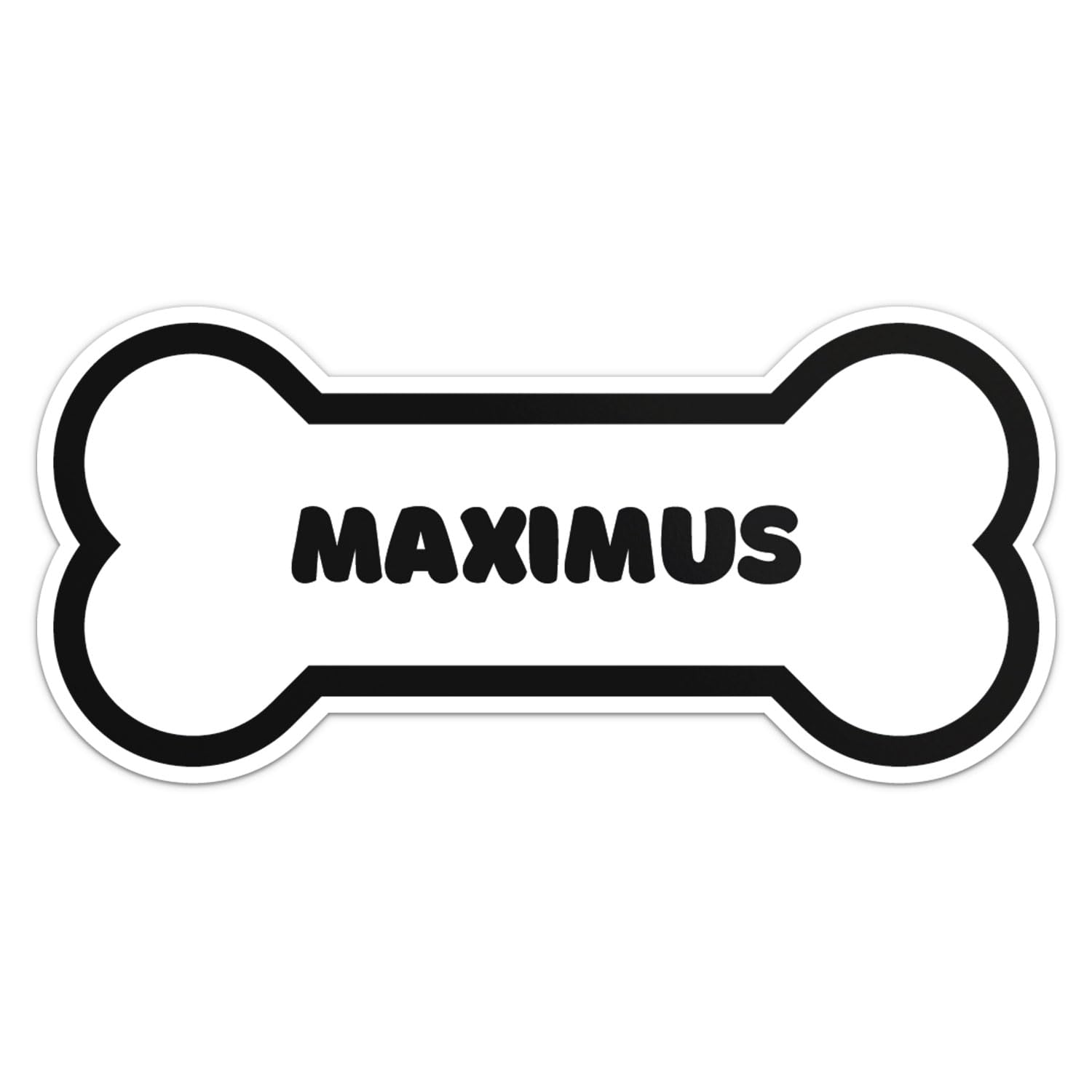 Maximus Dog Name Sticker - Waterproof Vinyl Decal For Car Bumper, Laptop, Water Bottle, Wall, And Window, Size - 5'' Longer Side