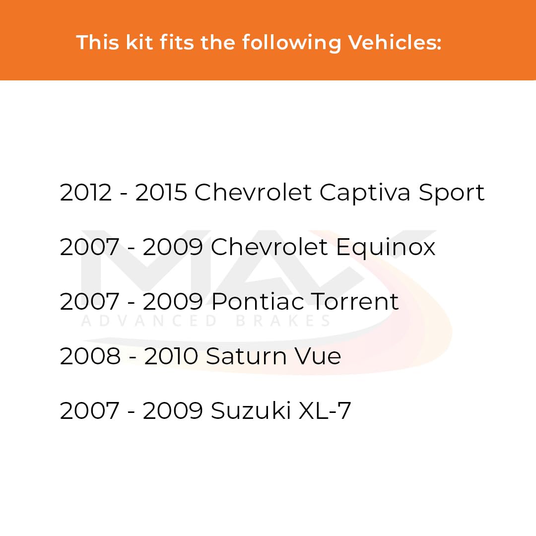 Max Advanced Brakes Front Brake Kit Compatible With 2007 2008 2009 Chevy Equinox Torrent Compatible With Suzuki Xl-7 Replacement