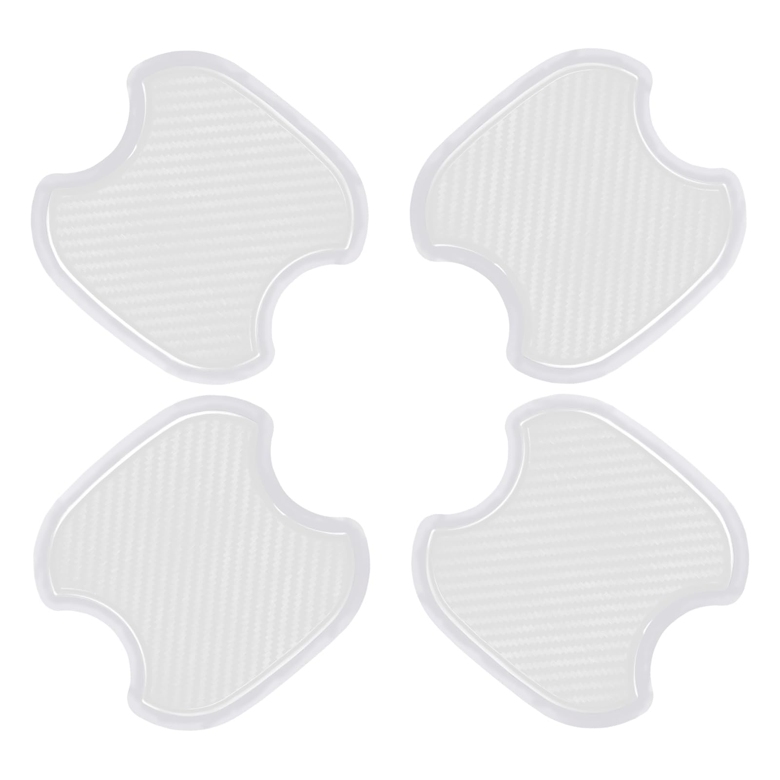 Worcas 4Pcs Carbon Fiber Like Car Door Handle Cup Protective Sticker Auto Door Paint Guard(M)