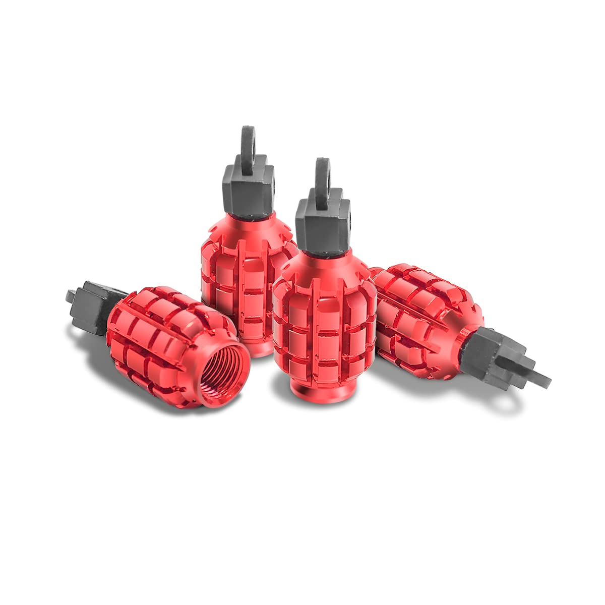 4 Pcs Car Tire Valve Stem Cap/Cover, Airtight Anti-Rust Valve Stem Caps Universal For Most Cars, Vehicles, Bicycles, Motorcycles And More, Cool Car Accessories For Men Women (Red1)