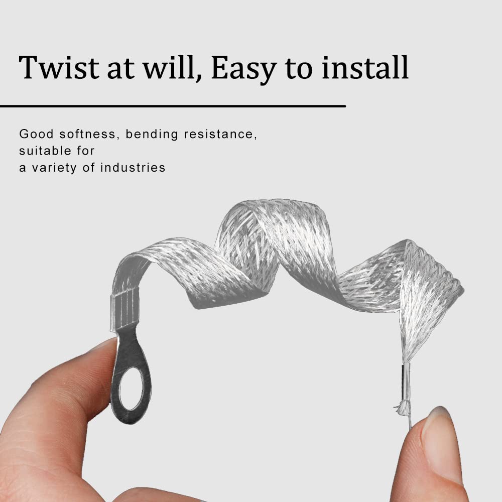 5 Pcs Universal Automotive Ground Strap, 3Pcs 10''X 1/2'' & 2Pcs 13'' X 1/2'' Engine Ground Strap, Professional Vehicle Groundin