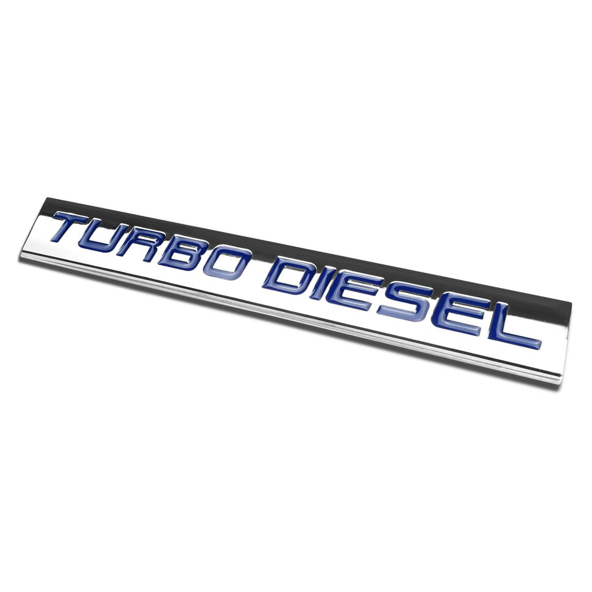 Auto Dynasty Chrome Finish Metal Emblem Turbo Diesel Badge, (Blue Letter)