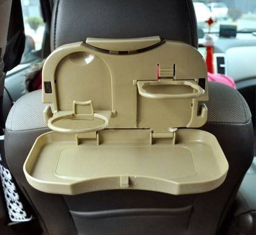 GION Foldable Travel Dining Tray Stand Car Back Seat Table Drink Food Tray with Bottle Cup Holder (1Pcs) (Multicolor)