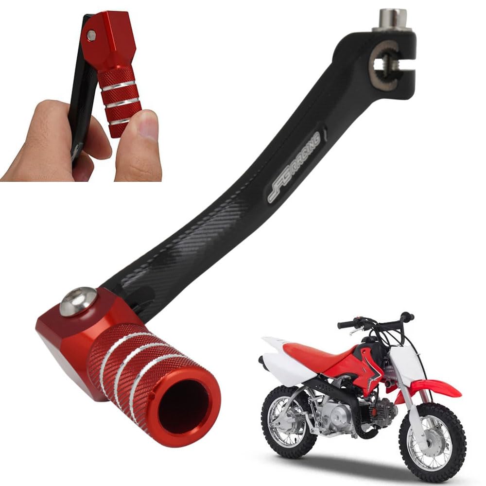 Jfg Racing Motorcycle Folding Gear Shifter Shift Lever Pedal Cnc Universal For Crf Cr Xr 50Cc - 125Cc Rm Kx Klx Ttr Pw Ssr Apollo Tao Tao Sdg Dirt Pit Bike Red